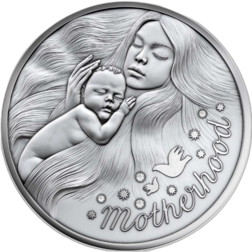 Thumbnail 1/2 troy ounce zilveren munt motherhood 2021 Proof voorkant