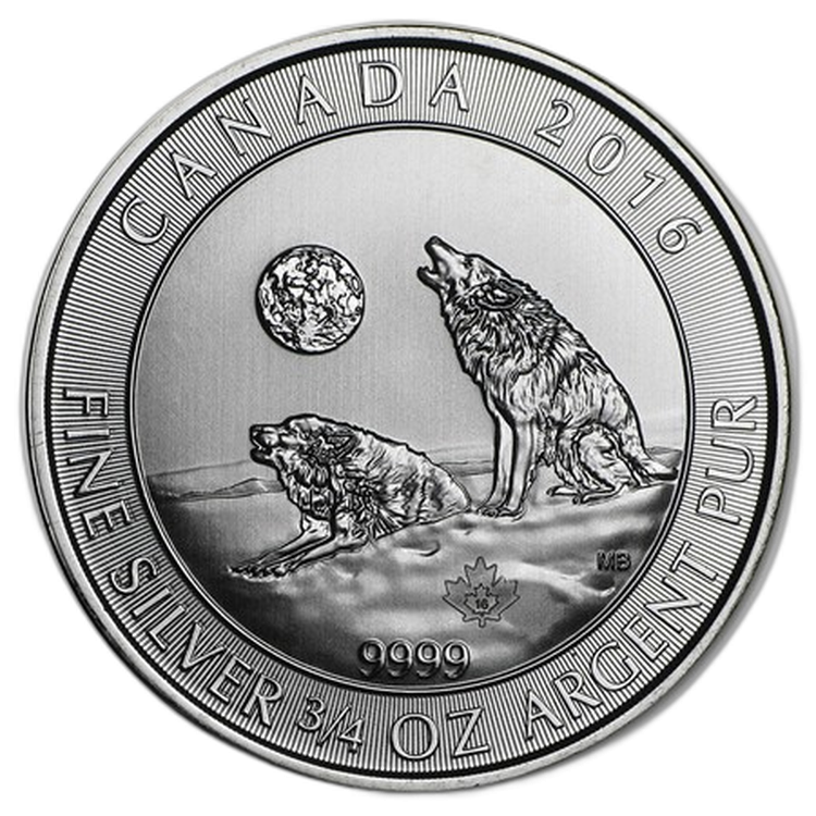 3/4 oz Royal Canadian Mint Silver Coin 2016 front