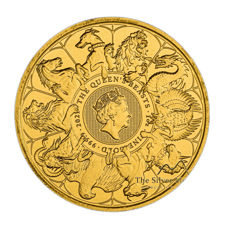 1 oz Queens Beasts Gouden Munt 2021 voorkant