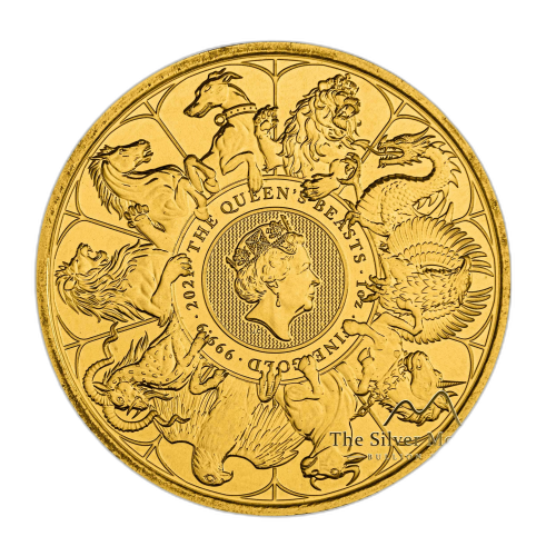 Thumbnail 1 oz Queens Beasts Gouden Munt 2021 voorkant
