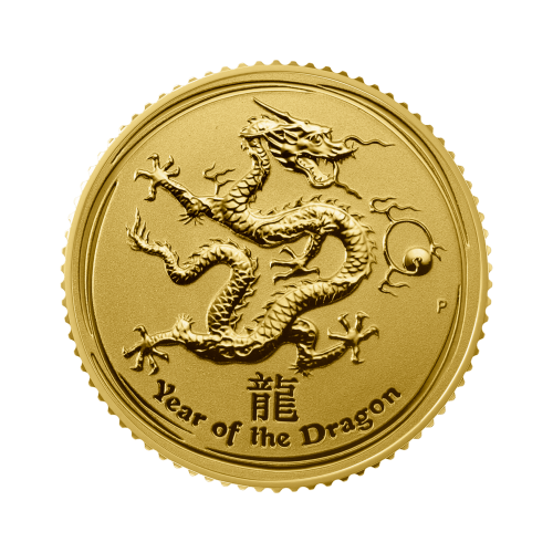 Thumbnail 1/10 oz Lunar Gouden Munt 2012 voorkant