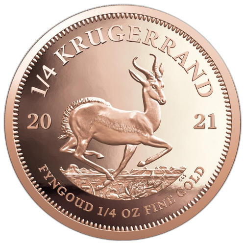 Thumbnail 1/4 oz Krugerrand Proof Gouden Munt 2021 voorkant