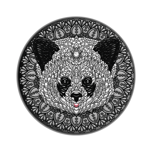 Thumbnail 2 troy ounce zilveren munt Mandala panda 2021 voorkant