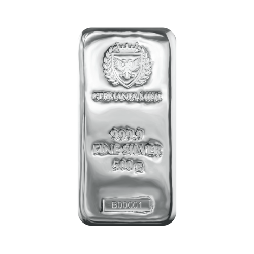 Thumbnail 500g Germania Mint Lingote de Plata front