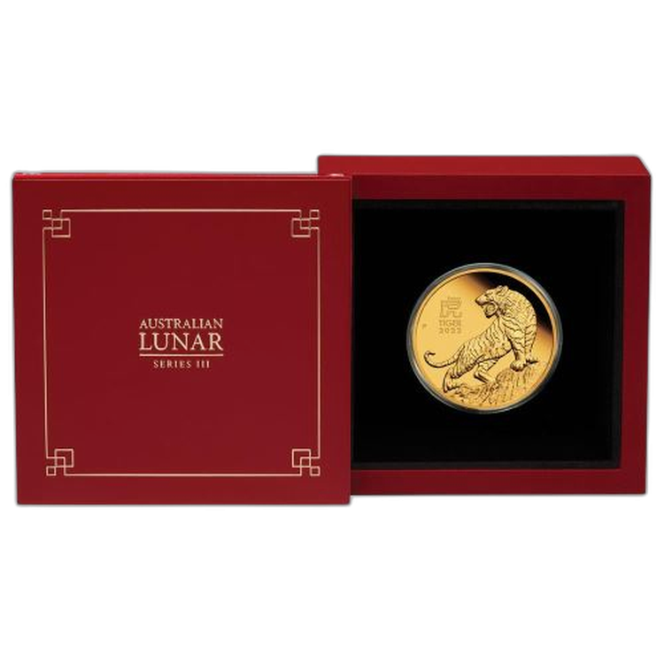 1 oz Lunar Proof Gouden Munt 2022 voorkant
