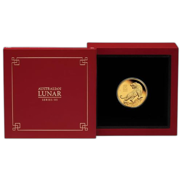 1/4 oz Lunar Gouden Munt 2022 perspectief 1