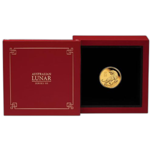 Thumbnail 1/10 oz Lunar Proof Gouden Munt 2022 voorkant