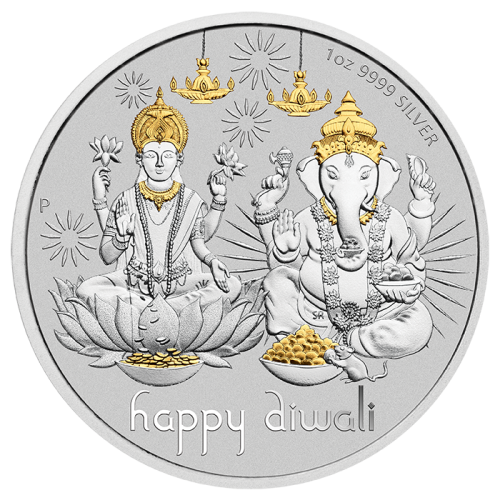 Thumbnail 1 troy ounce silver coin Diwali 2021 front