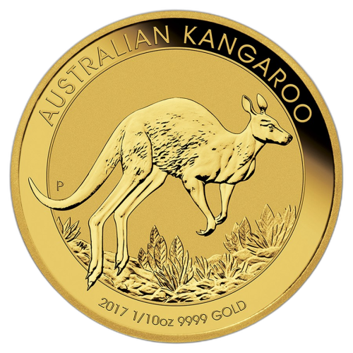 Thumbnail 1/10 oz Kangaroo Gouden Munt 2017 voorkant