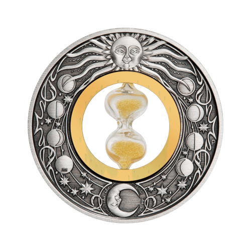 Thumbnail 2 troy ounce zilveren munt zandloper 2021 voorkant