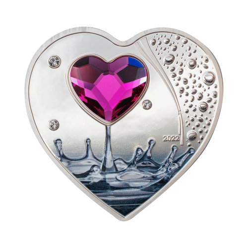Thumbnail Zilveren munt harten briljante liefde 2022 Proof voorkant