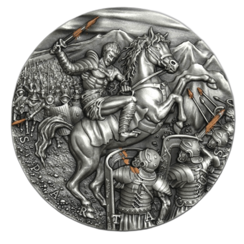 Thumbnail 2 Troy ounce silver Spartacus coin 2017 front
