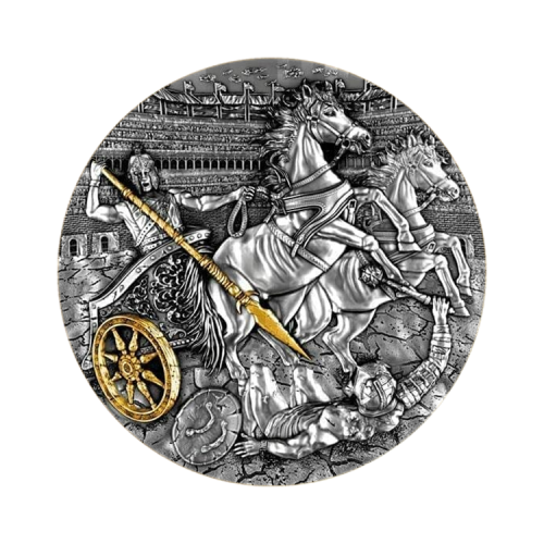 Thumbnail 2 Troy ounce silver Chariot coin 2019 Proof front