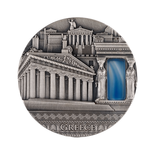 Thumbnail 2 Troy ounce zilveren Griekse Parthenon Tempel munt 2018 voorkant