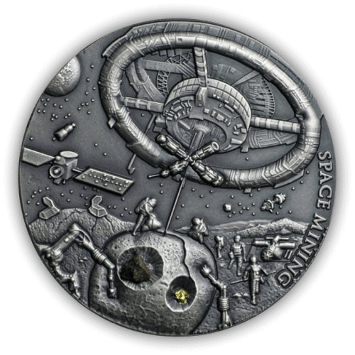 Thumbnail 1 Troy ounce zilveren Ruimte Mijnbouw munt 2018 voorkant