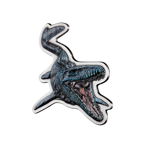 Thumbnail 2 troy ounce zilveren munt Jurassic World - Mosasaurus 2022 voorkant