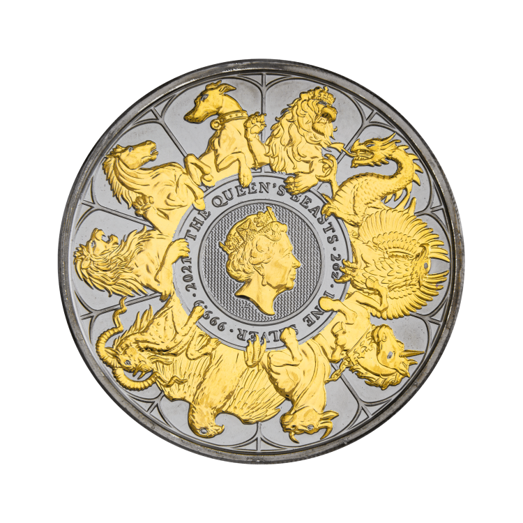 2 oz Queens Beasts Silver Coin 2022 front