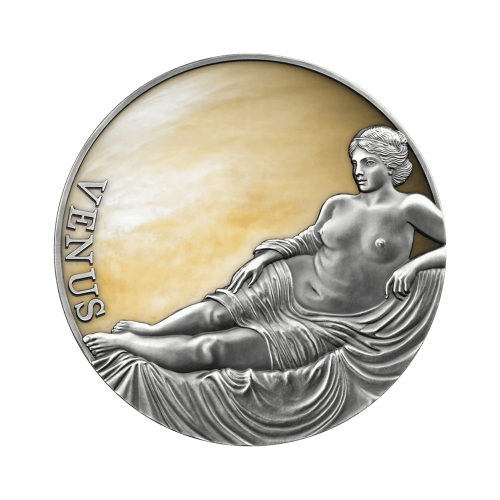 Thumbnail 3 troy ounce silver coin Venus 2021 - Antique finish front