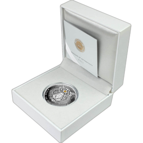 Thumbnail 1/2 troy ounce zilveren munt jaar van de tijger 2022 Proof voorkant