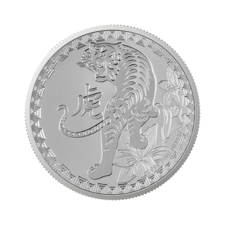 1 troy ounce zilveren munt Niue jaar van de tijger 2022 voorkant