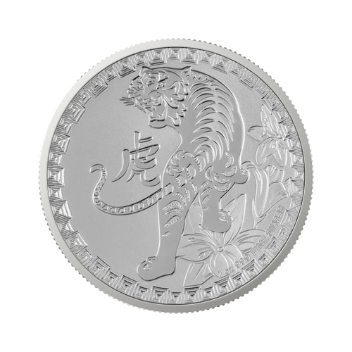Thumbnail 1 troy ounce zilveren munt Niue jaar van de tijger 2022 voorkant
