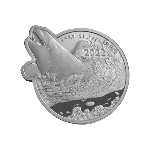 Thumbnail 2 troy ounce zilveren munt Orka 2022 voorkant