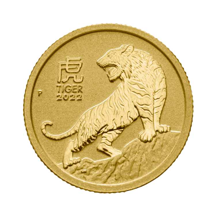 1/20 oz Lunar Gouden Munt 2022 voorkant