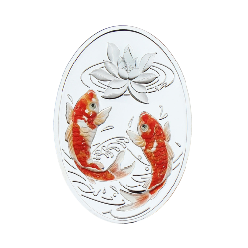 Thumbnail 1 troy ounce zilveren munt Lucky Koi 2022 voorkant