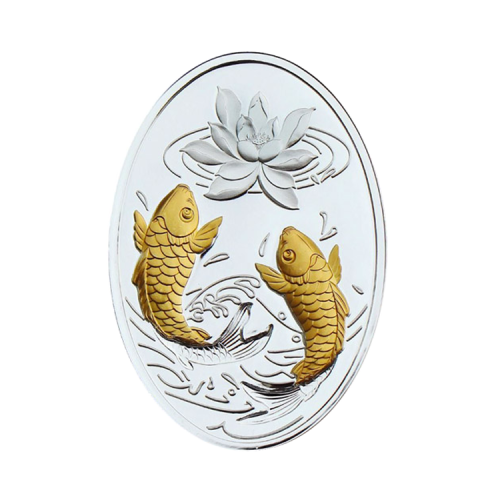 Thumbnail 1 troy ounce zilveren munt Prosperity Koi 2022 voorkant