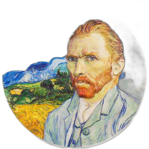 Thumbnail 2 troy ounce zilveren munt Vincent van Gogh masters of art 2022 voorkant