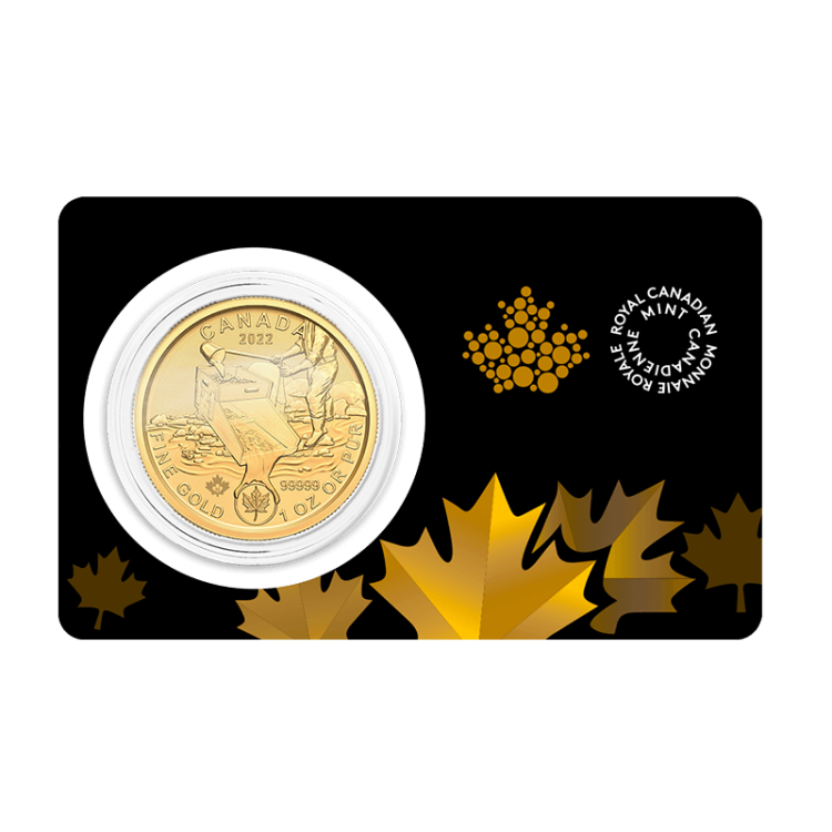 1 troy ounce gouden munt klondike gold rush prospecting front