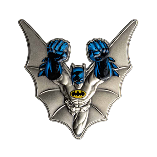 Thumbnail 5 troy ounce zilveren munt Batman-vormige 2022 voorkant