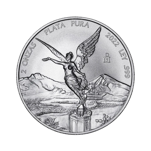 Thumbnail 2 oz Mexican Libertad Zilveren Munt 2022 voorkant