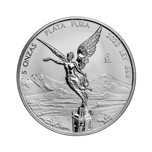 Thumbnail 5 oz Mexican Libertad Zilveren Munt 2022 voorkant