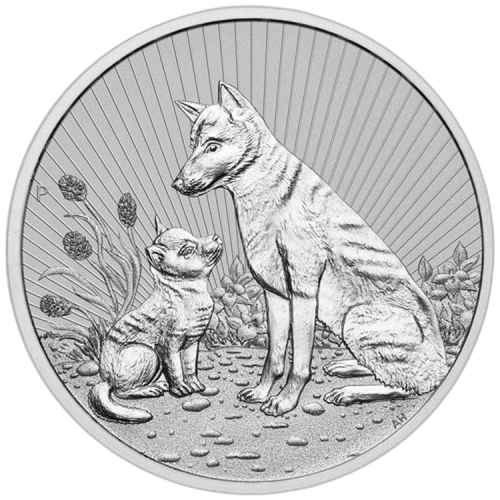 Thumbnail 10 troy ounce zilveren munt Piedfort Dingo - volgende generatie 2022 voorkant