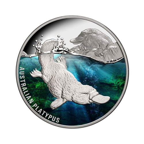 Thumbnail 1 troy ounce zilveren Platypus proof munt voorkant