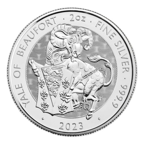 Thumbnail 2 oz Tudor Beasts Zilveren Munt 2023 voorkant