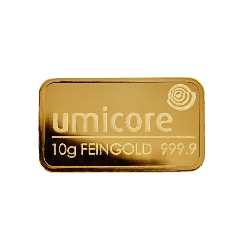 Thumbnail 10 gram Umicore goudbaar voorzijde