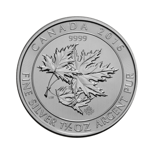 Thumbnail 1,5 oz Maple Leaf Zilveren Munt Divers voorkant