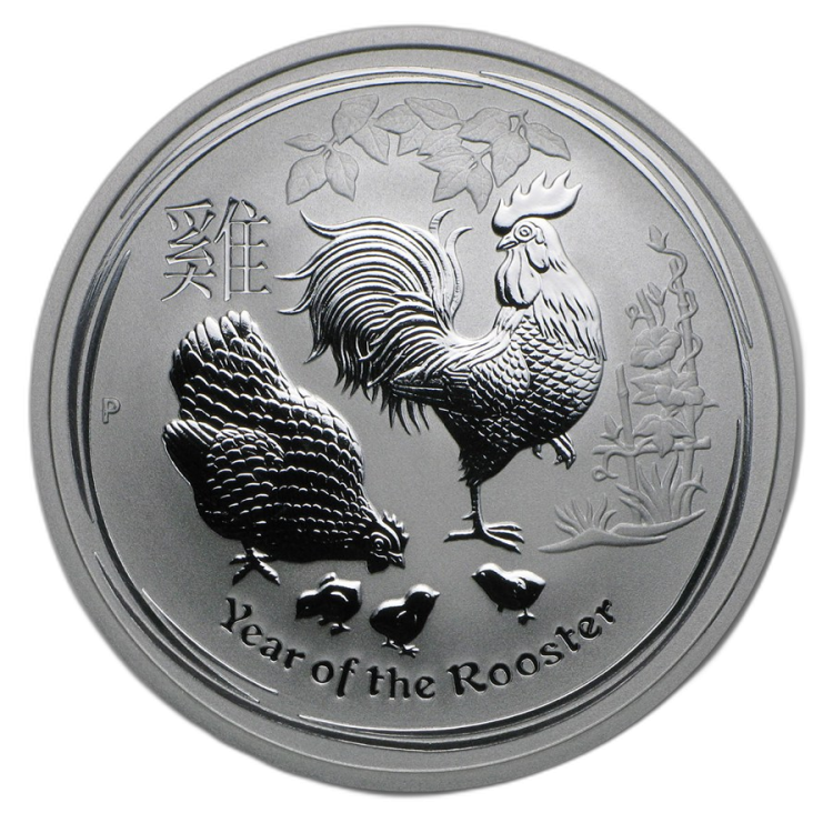 1/2 oz Lunar Zilveren Munt 2017 voorkant