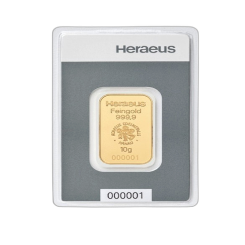 Thumbnail 10g Heraeus Goudbaar 2017 voorkant