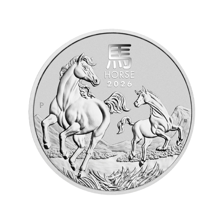 1 kilo d'argent Lunar III - Année du Cheval 2026 front