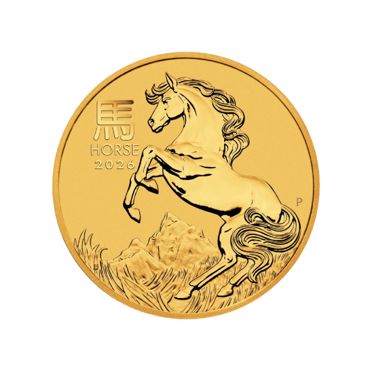 1/10 oz gold Lunar III - Year of the Horse 2026 front
