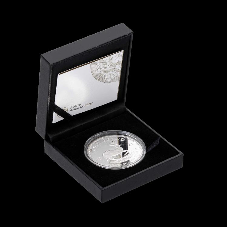 2 oz Krugerrand Proof Silver Coin 2022 angle 1