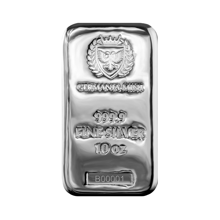 10 oz Silberbarren – diverse Hersteller front
