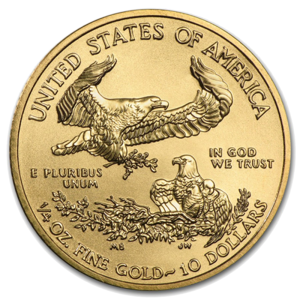 American Eagle, 10 Dollar, 1/4 oz Gold, mixed years(Back)