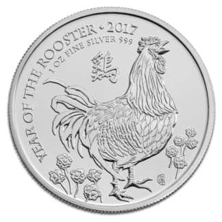 1 oz Lunar UK Year of the Rooster | Silver | 2017(Front)