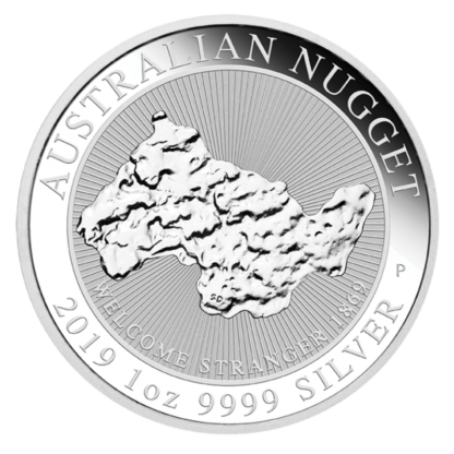 1 oz Nugget Welcome Stranger Silver Coin (2019)(Front)