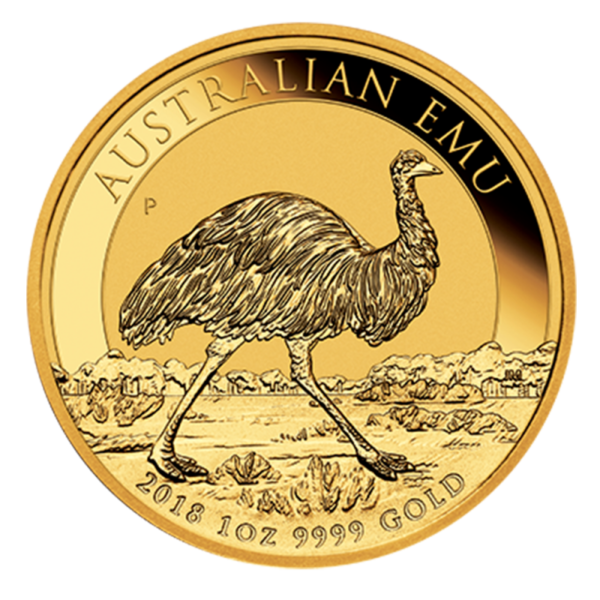 1 oz Perth Mint Emu Gold Coin (2018)(Front)