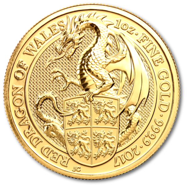 1 oz Queen's Beasts Dragon | Gold | 2017(Front)